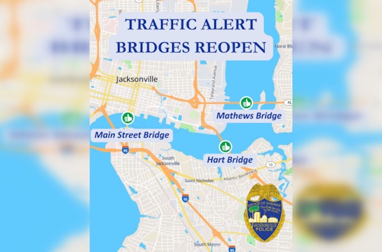 Main Street, Hart, and Mathews Bridges Reopen in Jacksonville Post-Winter Storm Enzo, Authorities Urge Caution on Icy Roads