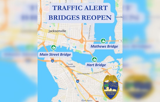Main Street, Hart, and Mathews Bridges Reopen in Jacksonville Post-Winter Storm Enzo, Authorities Urge Caution on Icy Roads