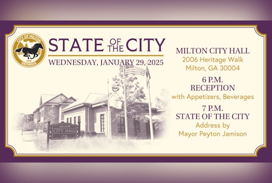 Mayor Peyton Jamison Invites Milton Residents to State of the City Event at City Hall