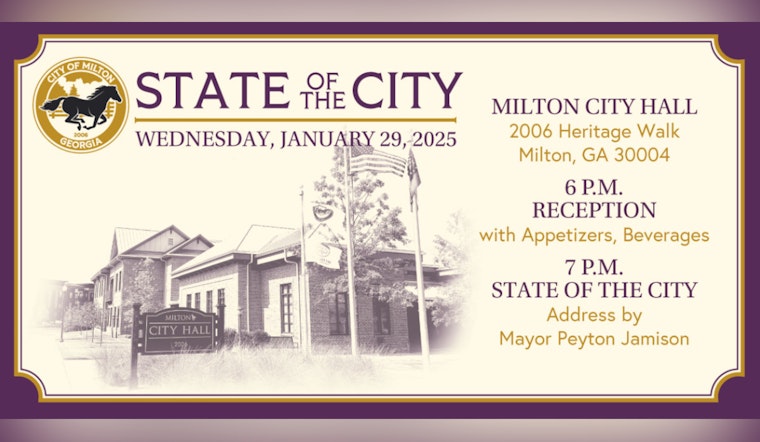 Mayor Peyton Jamison Invites Milton Residents to State of the City Event at City Hall