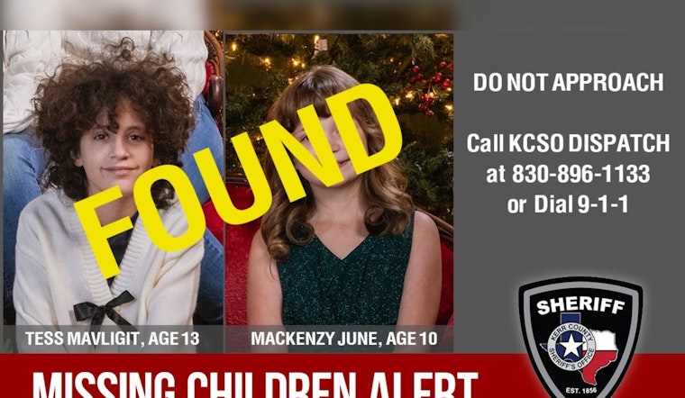 Missing Kerr County Girls Found Safe, Texas Amber Alert Cancelled