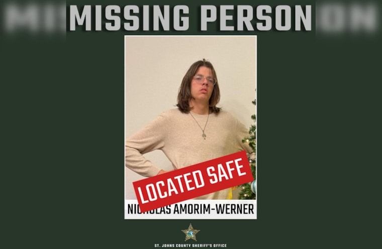 Missing St. Johns County Teenager Nicholas Amorim-Werner Found Safe After Intense Search