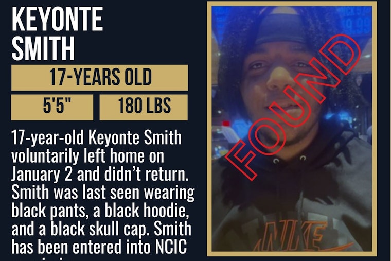 Missing Teen Keyonte Smith Safely Located and Reunited with Family