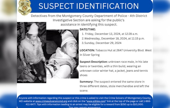 Montgomery County Police Seek Help to Crack String of Burglaries, Offer Reward for Tips Leading to Arrest