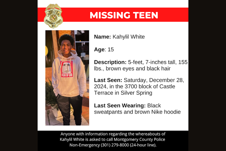 Montgomery County Police Seek Public's Assistance in Locating Missing Silver Spring Teen Kahyil White