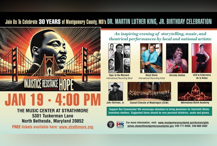 Montgomery County to Celebrate Dr. King's Legacy with Free Event and Community Service at Strathmore