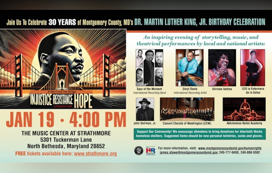 Montgomery County to Celebrate Dr. King's Legacy with Free Event and Community Service at Strathmore