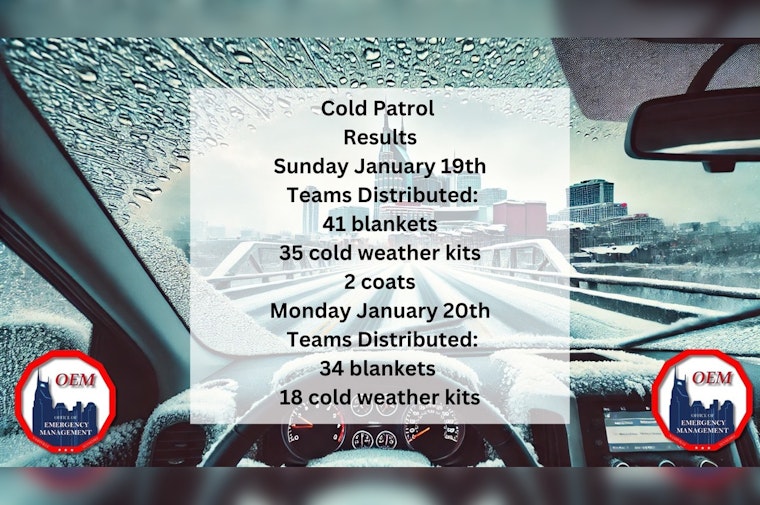 Nashville's Office of Emergency Management Conducts Cold Patrols to Aid Homeless Amid Freeze
