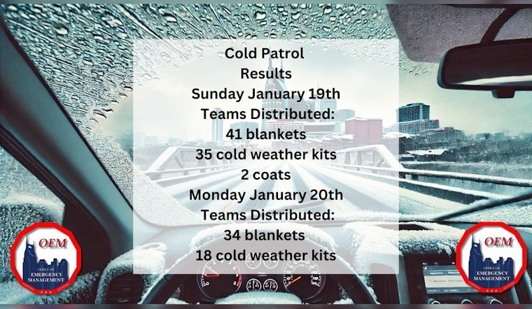 Nashville's Office of Emergency Management Conducts Cold Patrols to Aid Homeless Amid Freeze