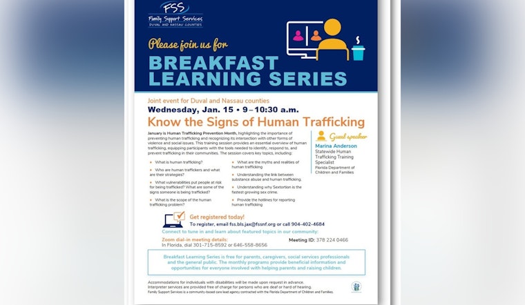 Nassau County Hosts Free Online Class to Combat Human Trafficking in Northeast Florida