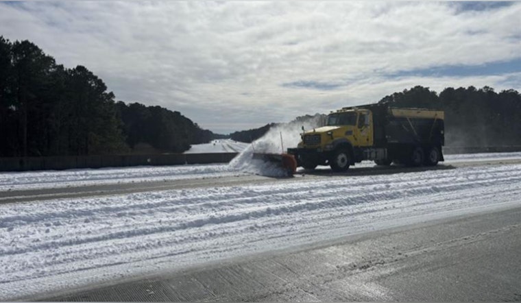 NCDOT Urges Residents to Stay Off Roads Amid Eastern North Carolina Snow Cleanup Efforts
