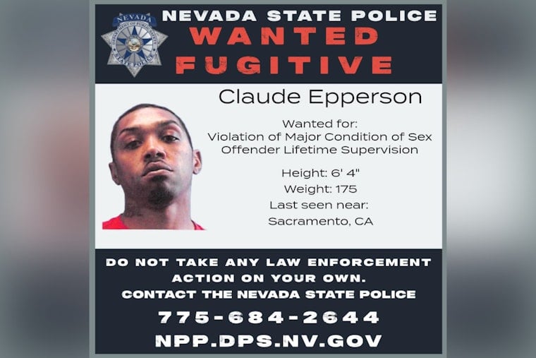 Nevada State Police Launch #FugitiveFriday Campaign to Track Wanted Sex Offender Last Seen Near Sacramento