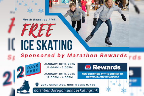 North Bend Offers Free Ice-Skating Weekend Courtesy of Marathon Rewards and Local Rink