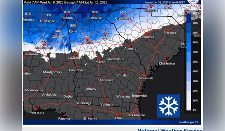 North Georgia, Including Dunwoody, on Alert for Winter Storm, Residents Urged to Prepare for Snow and Ice Accumulations