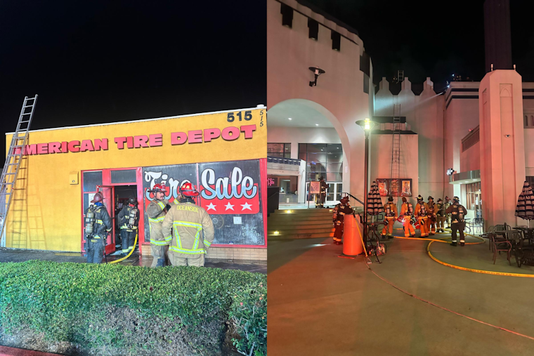 Oceanside Fire Department Probes Suspected Arson at Regal Cinema, Separate Blaze Strikes American Tire Depot
