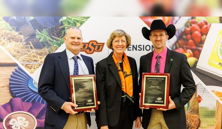 OSU Extension Honors Brian Freking and Brian Pugh with Distinguished Educator Award in Stillwater