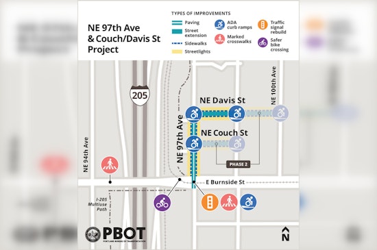 Overnight Closures on Portland's E Burnside Street for MAX Rail and Roadway Upgrades