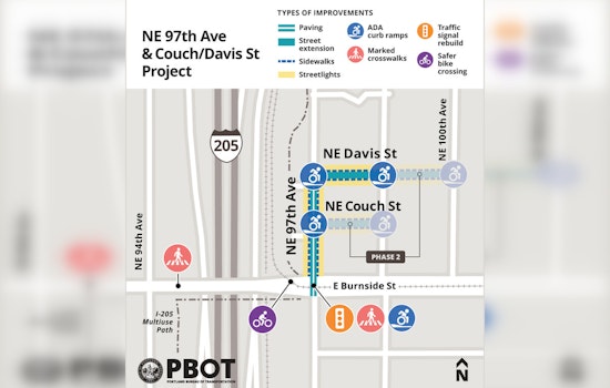 Overnight Closures on Portland's E Burnside Street for MAX Rail and Roadway Upgrades