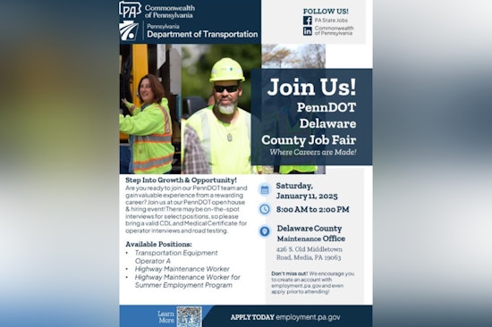 PennDOT Hosts Series of Job Fairs in Philadelphia Region with On-the-Spot Interviews for CDL Holders