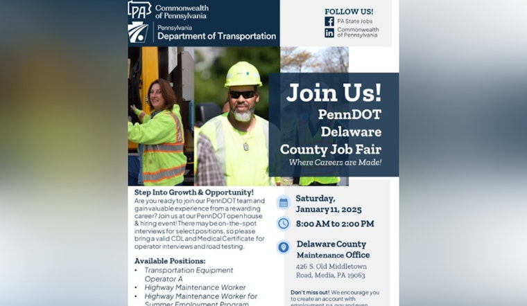 PennDOT Hosts Series of Job Fairs in Philadelphia Region with On-the-Spot Interviews for CDL Holders