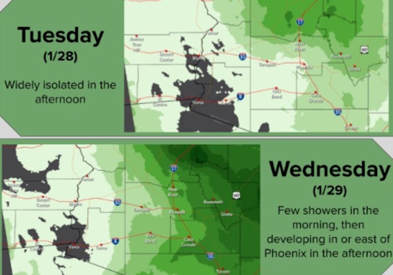 Phoenix Graced With a Mix of Light Showers and Steady Sunshine in Early Spring Weather Forecast