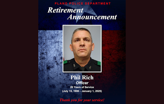 Plano Police Department Salutes Officer Phil Rich Upon Retirement After 28 Years of Service
