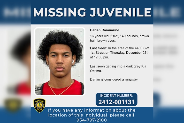 Plantation Community and Police Seek Public's Help in Locating Missing Teen Darian Ramnarine
