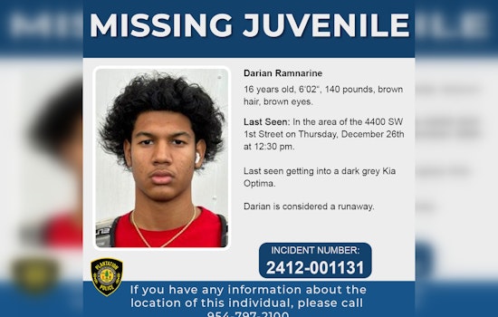 Plantation Community and Police Seek Public's Help in Locating Missing Teen Darian Ramnarine