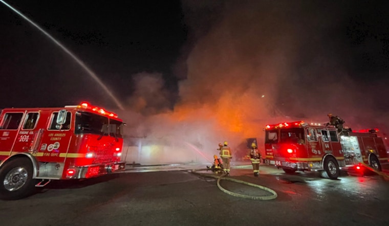 Pomona Fire Crews Battle Early Morning Blaze on North Garey Avenue, Nearby Streets Closed