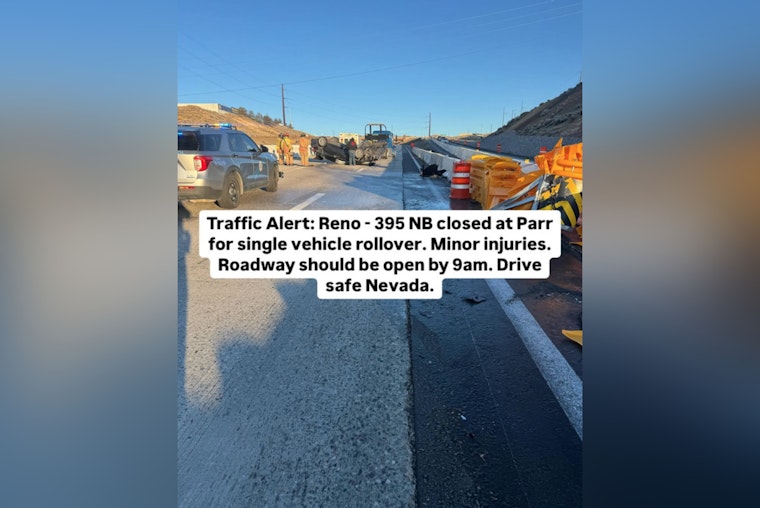 Reno Commute Delayed by 395 Northbound Rollover, Roadway to Reopen by 9 AM