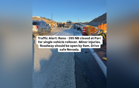 Reno Commute Delayed by 395 Northbound Rollover, Roadway to Reopen by 9 AM