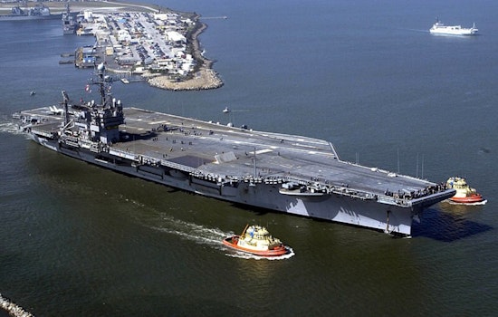 Retired USS John F. Kennedy Sets Sail on Final Voyage to Texas from Philadelphia for Dismantlement