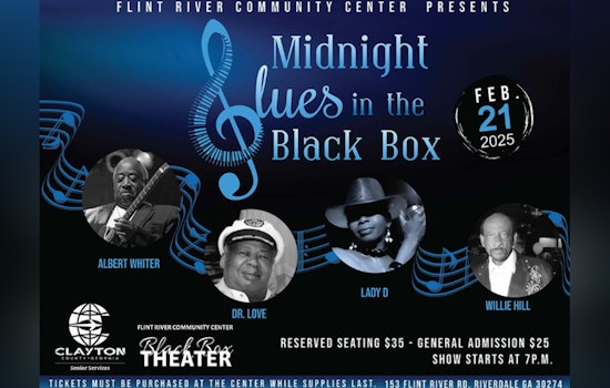 Riverdale's Flint River Community Center to Host "Midnight Blues in the Black Box" Event on February 21