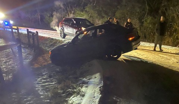 Rutherford County Driver Escapes Unhurt as Ice Sends Car Skidding Near Christiana