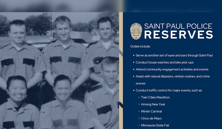 Saint Paul Police Department Seeks Community Volunteers for Reserve Officer Program