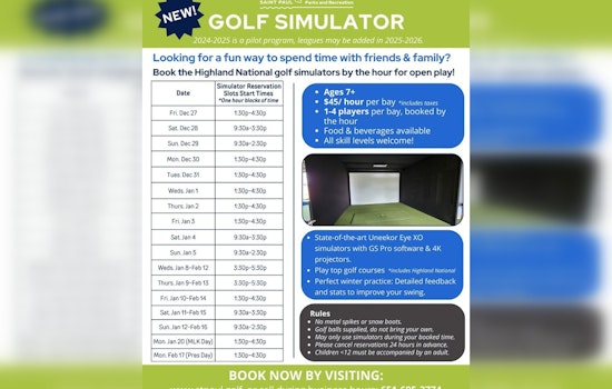 Saint Paul Winter Blues Swung Away with New Indoor Golf Simulators at Highland Park Chalet
