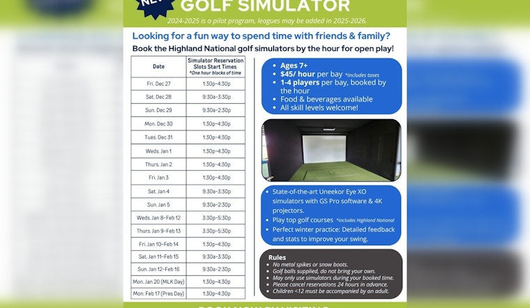 Saint Paul Winter Blues Swung Away with New Indoor Golf Simulators at Highland Park Chalet