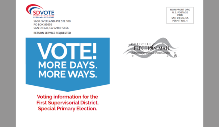 San Diego County Encourages Voter Participation with Over 376,000 Postcards for First Supervisorial District Election