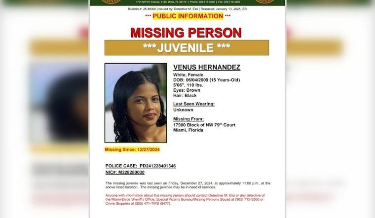 Search Intensifies for Missing 15-Year-Old Venus Hernandez in Northwest Miami-Dade