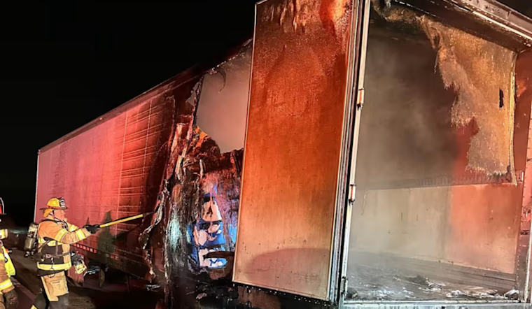 Semi-Truck Carrying 42,000 Pounds of Margarine Catches Fire on Michigan's I-69