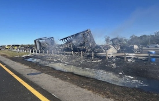Semi-Truck Carrying Eggs Erupts in Flames on I-75 in Riverview, Causing Extensive Traffic Delays