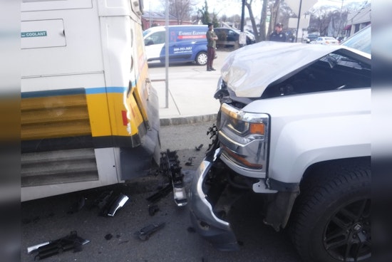 Several Injured as Chevy Truck Strikes MBTA Bus in Milton, Driver Cited by Transit Police