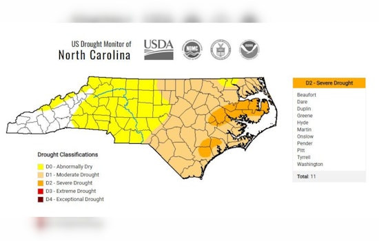 Severe Drought Alert Issued for 11 Eastern North Carolina Counties as Dry Conditions Worsen