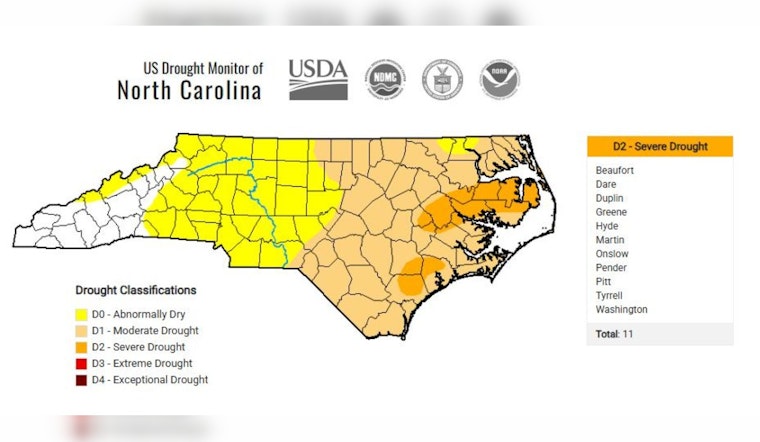 Severe Drought Alert Issued for 11 Eastern North Carolina Counties as Dry Conditions Worsen