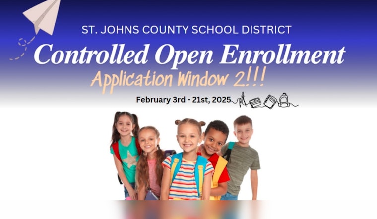 St. Johns County's Controlled Open Enrollment Applications Now Open for 2024-2025 School Year