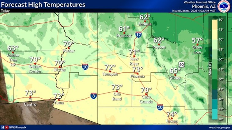 Sunny and Serene Forecast Ahead for Phoenix as Residents Welcome the New Year