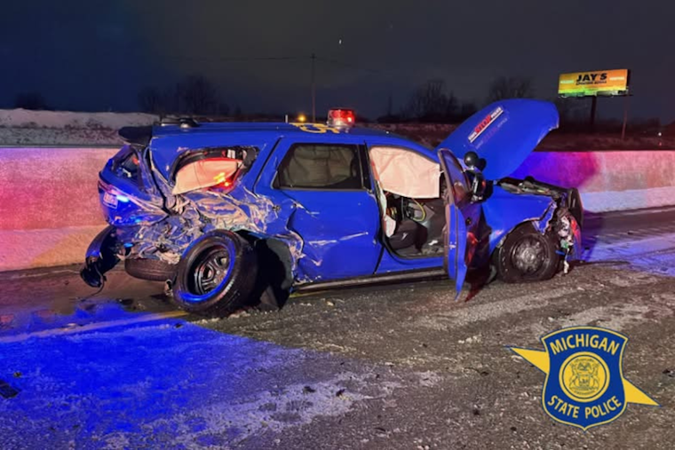 Suspected Drunk Driver Arrested After Striking Michigan State Police Car on I-75 in Saginaw County