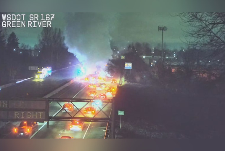 Tacoma Man Suspected of Vehicular Assault in Fiery Wrong-Way Crash on SR 167