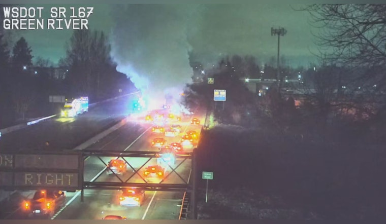 Tacoma Man Suspected of Vehicular Assault in Fiery Wrong-Way Crash on SR 167