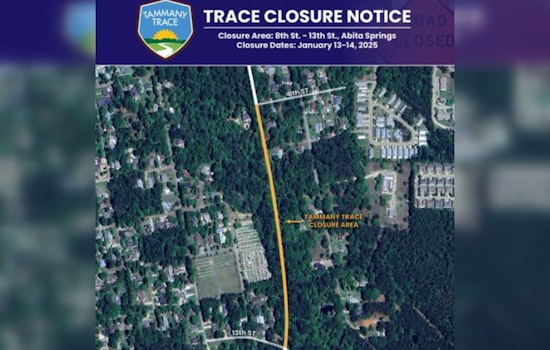 Temporary Closure of Tammany Trace for Drainage Updates in Abita Springs